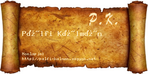 Pálfi Kálmán névjegykártya